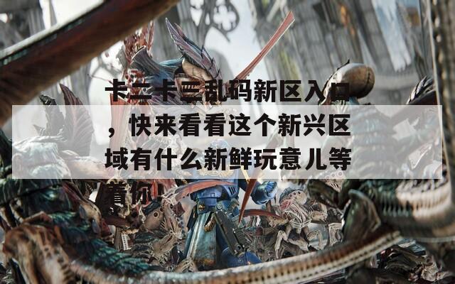 卡二卡三亂碼新區(qū)入口，快來看看這個新興區(qū)域有什么新鮮玩意兒等著你！