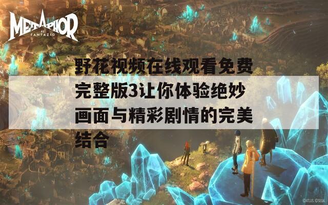 野花視頻在線觀看免費(fèi)完整版3讓你體驗(yàn)絕妙畫面與精彩劇情的完美結(jié)合